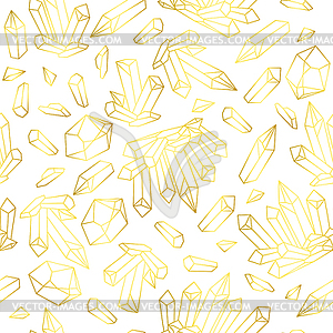 Волшебный линейный золотой хрустальный бесшовный узор - изображение в векторном виде