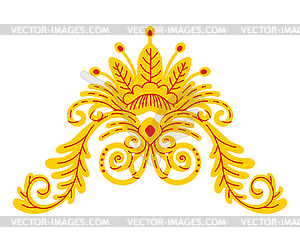 Floral ornate yellow design element - vector image