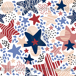 Seamless pattern with stars in trendy colors - vector clipart