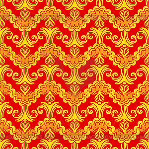 Decorative ornament seamless pattern background red - vector image