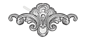 Hand drawing ornament baroque style - vector clipart