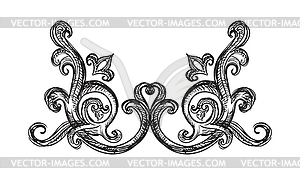 Engraving ornament baroque style element - vector clip art