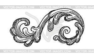 Vintage hand drawing ornate design element art - vector image