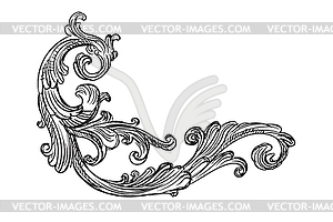 Drawing vintage ornate element - vector clip art