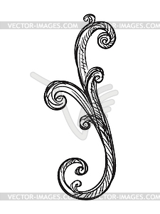 Hand drawing vintage decorative element - royalty-free vector image