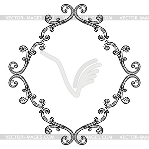 Hand drawing vintage baroque frame art - vector EPS clipart