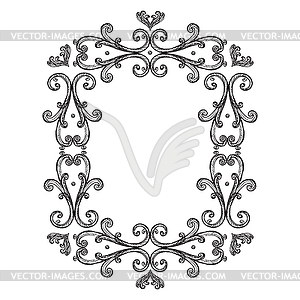 Vintage engraved baroque frame art - vector image