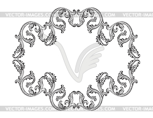 Baroque hand drawing vintage frame art - vector clip art