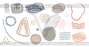 Abstract design elements lines, shapes and dots - vector image