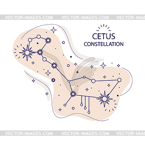 Звездное созвездие Сетус - изображение в векторном виде