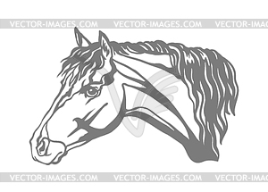 Horse or pony stencil template - vector clipart