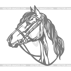 Horse stencil stamp - vector clipart