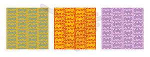 Set of seamless patterns in retro style bright - vector image