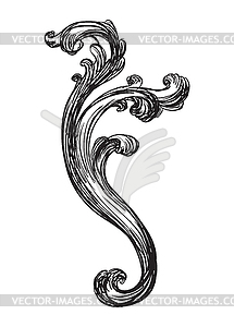 Swirl engraving design element - vector clipart