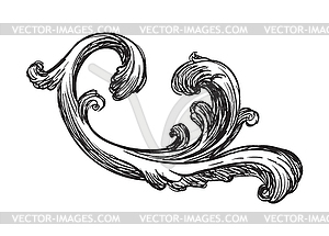 Florish hand drawing design element - vector clip art