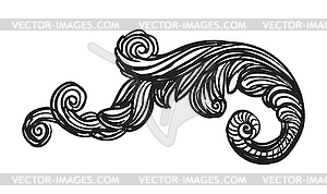 Baroque vintage element with flourish motif - vector clipart