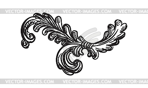 Baroque vintage element with flourish motif art - vector image