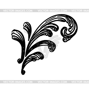 Baroque ornate element with flourish motif - vector clipart