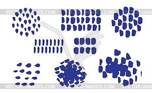Набор абстрактных гранжевых элементов дизайна в виде точек - векторный эскиз