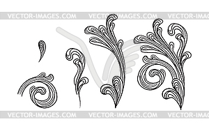 Baroque design elements vintage engraving ornament - vector clipart