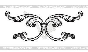 Engraved ornate baroque design element - vector clip art