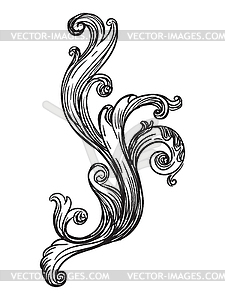 Engraved baroque design element - vector clipart