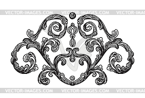 Hand drawing ornate baroque design element - vector clipart