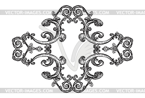 Ornate engraved baroque design element - vector image