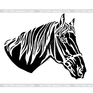 Abstract silhouette horse portrait and template - vector image