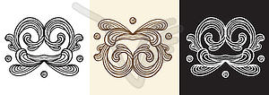 Black, brown, white vintage engraving design - vector clipart