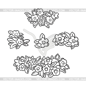 Set of floral elegant baroque design elements - vector image