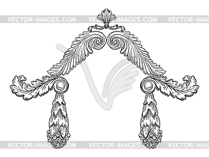 Decorative baroque natural hand drawing filigree - vector image