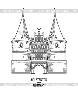 Germany Holsten Gate - vector image