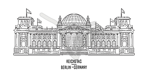 Germany sights Reichstag building - vector clipart / vector image