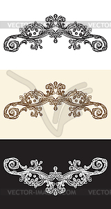 Swirl damask ornate design elements motifs - vector clipart