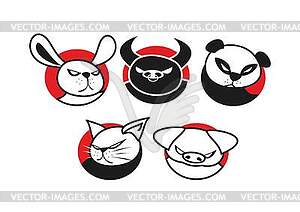 Serious animals - vector clip art