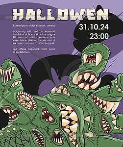 A Halloween poster with a monster - vector clip art