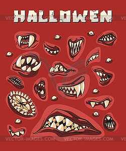 Halloween. Monster Teeth for posters and T-shirts - vector clipart