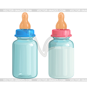 Baby bottles - vector image