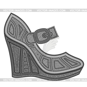 Женская туфля на танкетке - векторизованное изображение клипарта