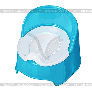 Blue plastic children's pot - royalty-free vector image