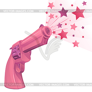Glamourous pink gun on a white background - vector clipart