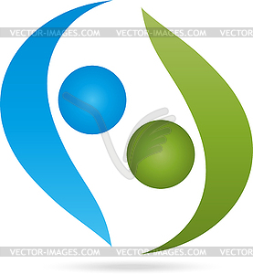 People, two people, logo, couple - vector image