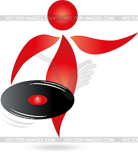 Logo, People, DJ, music - vector clip art