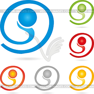 Logo, person, fitness, exercise - vector image