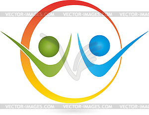 Logo, 3D, people, Two People, Couple - vector clipart