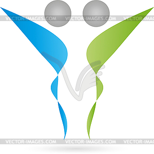 Logo, 3D, people, Two People, Couple - royalty-free vector clipart