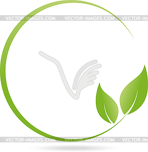 Logo, circle, leaves, Naturopaths - vector clip art