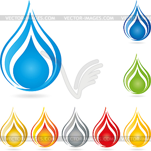 Логотип, капли воды, капли, вода - стоковое векторное изображение