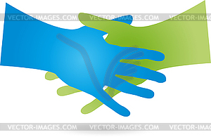 Logo, handshake, Two hands - vector clipart
